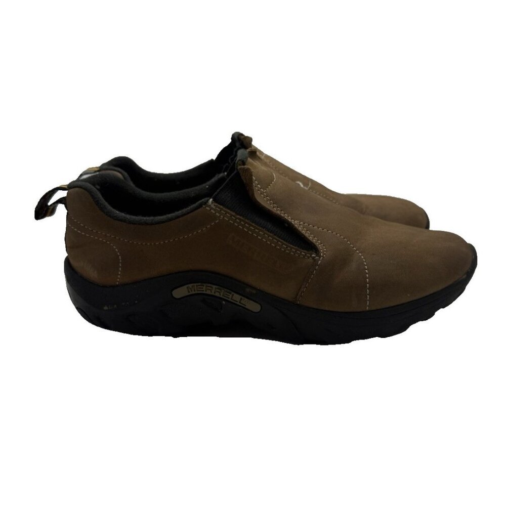 Merrell Jungle Moc Tan Leather Slip On Hiking Shoes J95625 Kid's Sz 4M US 35 EU